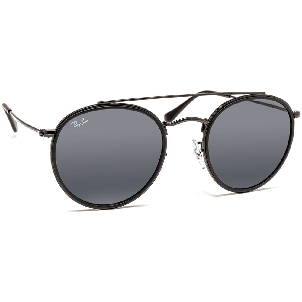 oculos de sol ray ban round double bridge preto rb3647 oculos de sol ray ban round double bridge preto rb3647